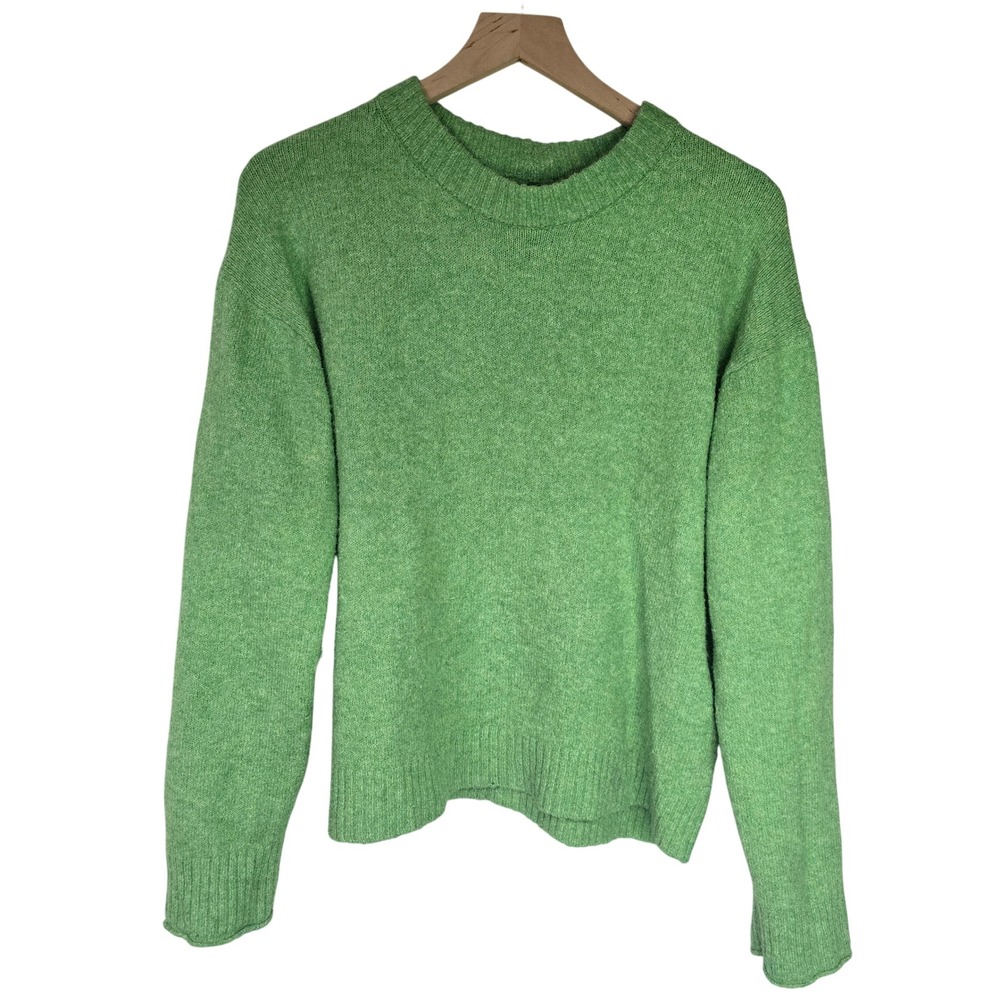 American‎ Eagle Crew Neck Sweater Womens Medium Green Recycled Knit Casual Soft
